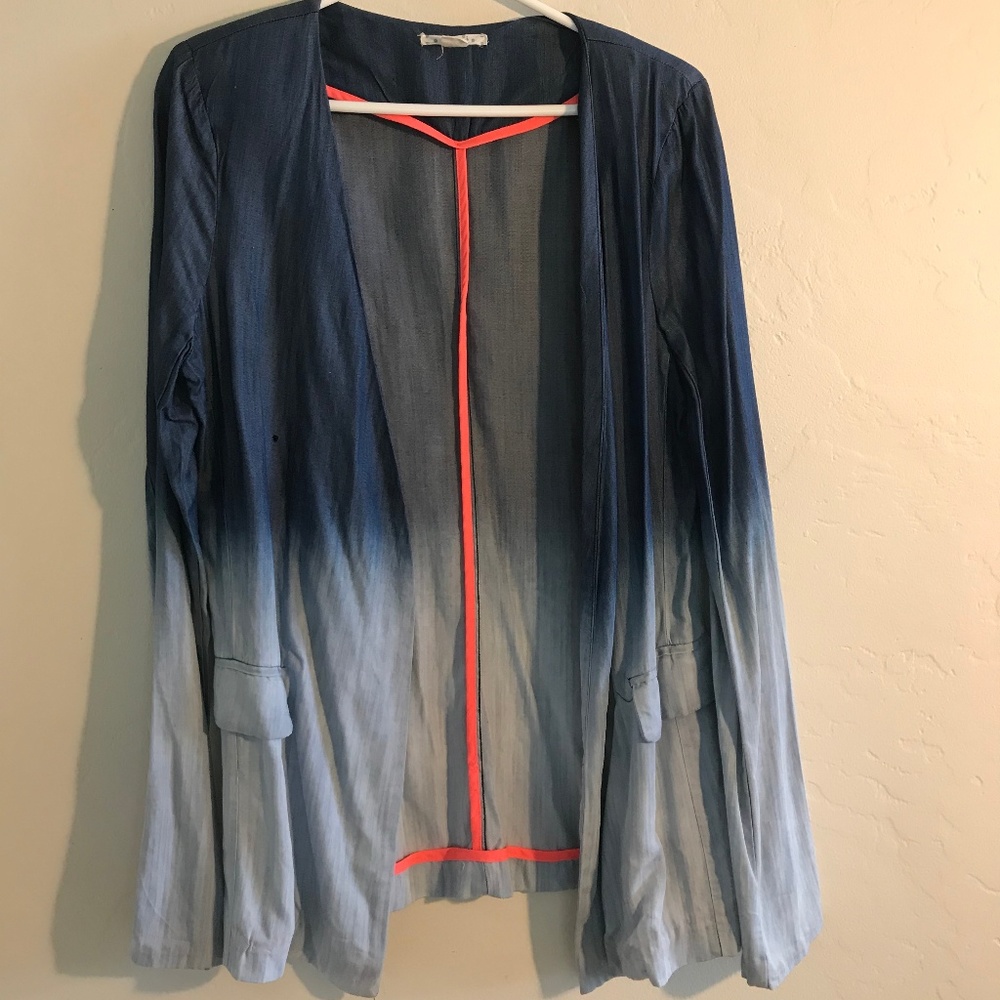 Ombre Denim Blazer with Neon Lining - Never Worn!